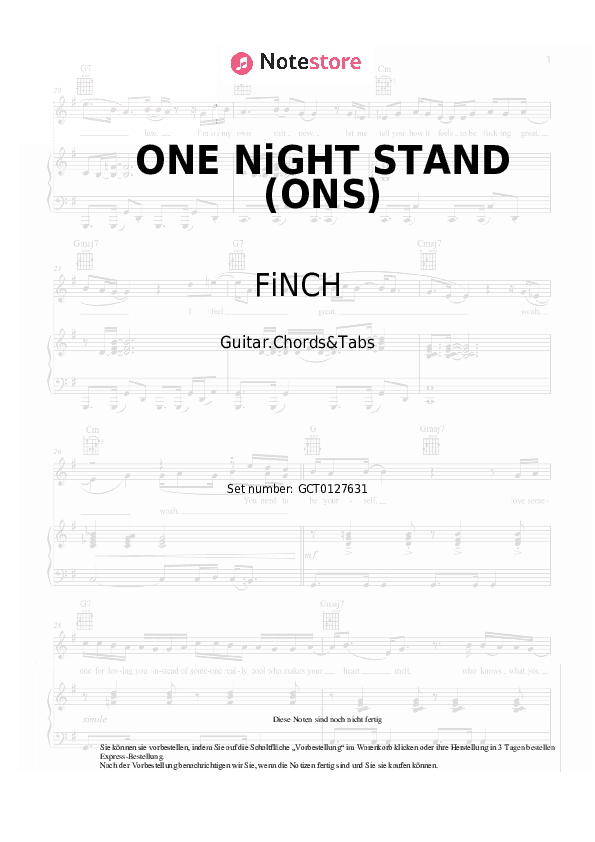 Akkorde FiNCH, Katja Krasavice, Luca-Dante Spadafora, Niklas Dee - ONE NiGHT STAND (ONS) - Gitarren.Akkorde&Tabas