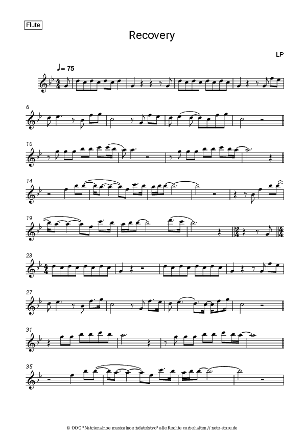 Noten LP - Recovery - Flöte
