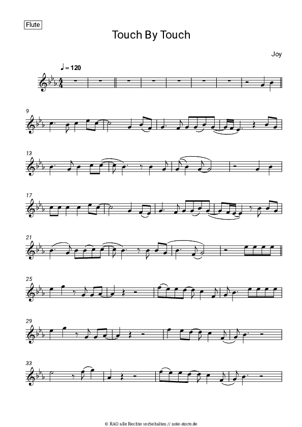 Noten Joy - Touch By Touch - Flöte
