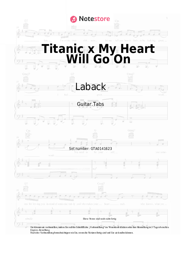 Tabs Laback, Alexis Carlier - Titanic x My Heart Will Go On - Gitarre.Tabs