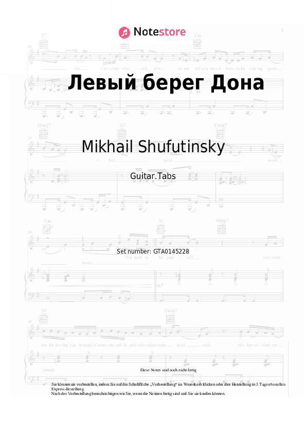 Tabs Mikhail Shufutinsky - Левый берег Дона - Gitarre.Tabs