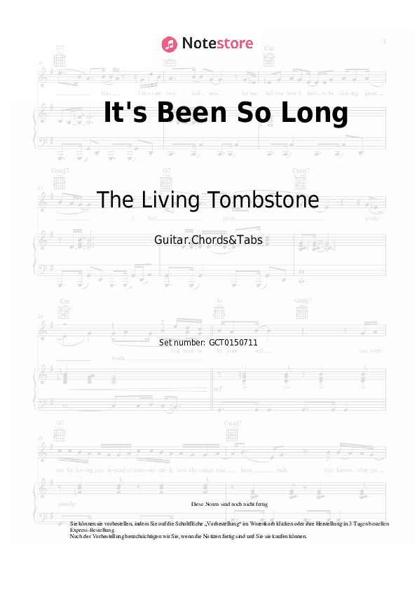 Akkorde The Living Tombstone - It's Been So Long - Gitarren.Akkorde&Tabas