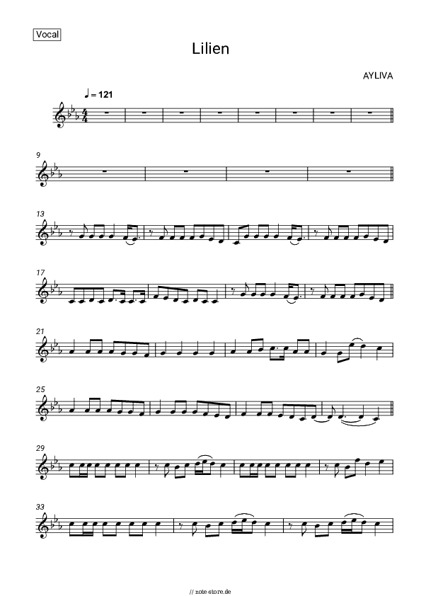 Noten AYLIVA - Lilien - Violine