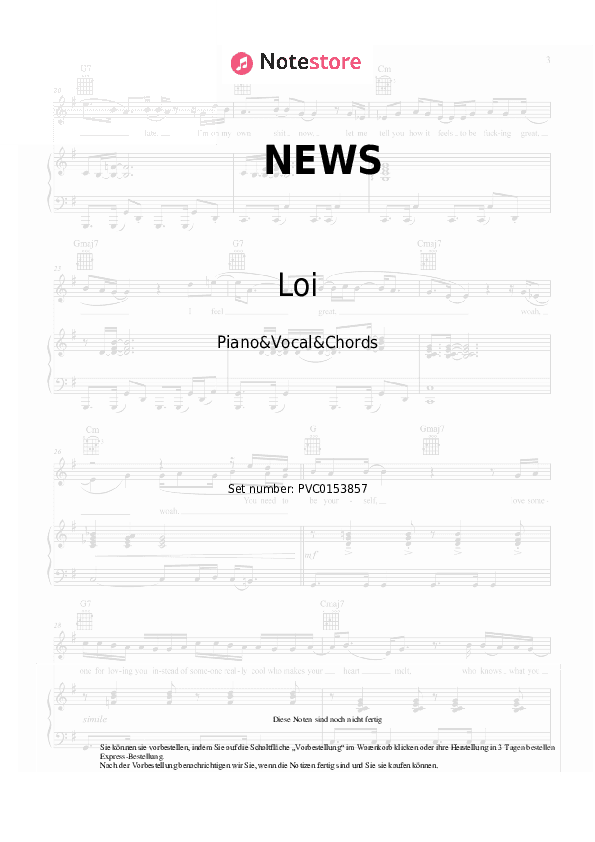 Noten und Akkorde Loi - NEWS - Klavier&Gesang&Akkorde
