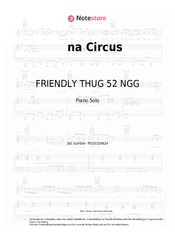 Noten FRIENDLY THUG 52 NGG, Scriptonite - na Circus - Klavier.Solo