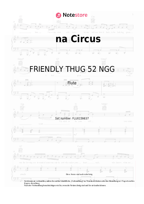 Noten FRIENDLY THUG 52 NGG, Scriptonite - na Circus - Flöte