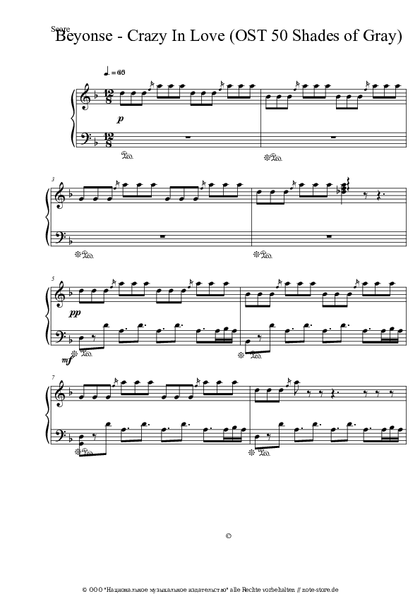 Noten Beyonce, Jay-Z - Crazy in Love - Klavier.Solo