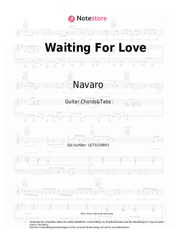 Akkorde Navaro, Catching Sunrises - Waiting For Love - Gitarren.Akkorde&Tabas