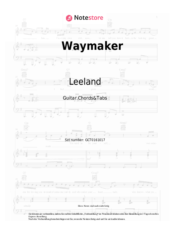 Akkorde Leeland - Waymaker - Gitarren.Akkorde&Tabas