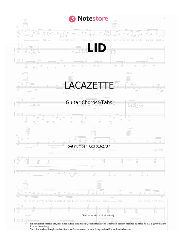 Akkorde LACAZETTE - LID - Gitarren.Akkorde&Tabas