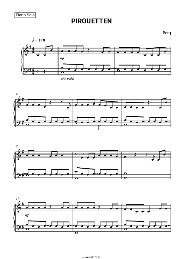 Noten Berq - PIROUETTEN - Klavier.Solo