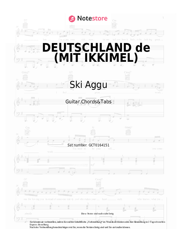 Akkorde Ski Aggu, Ikkimel - DEUTSCHLAND de (MIT IKKIMEL) - Gitarren.Akkorde&Tabas