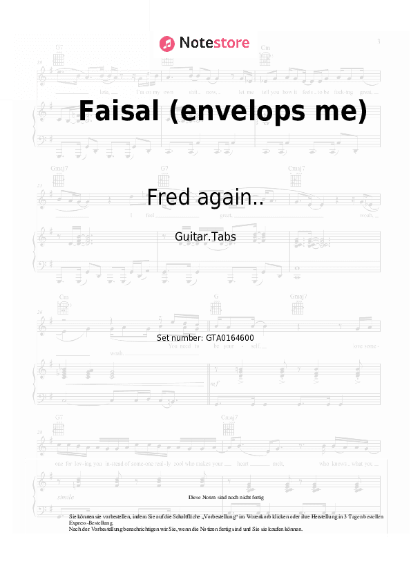Tabs Fred again.. - Faisal (envelops me) - Gitarre.Tabs