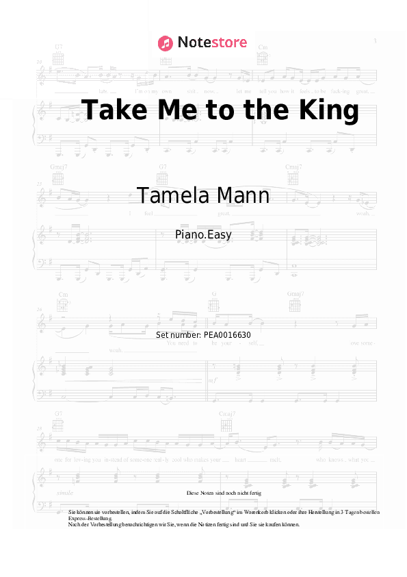 Einfache Noten Tamela Mann - Take Me to the King - Klavier.Einfach