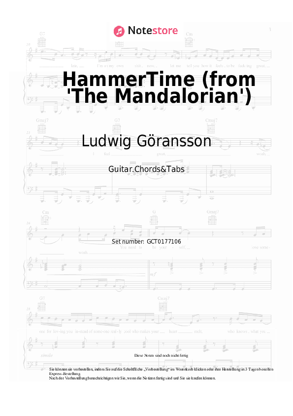 Akkorde Ludwig Göransson - HammerTime (from 'The Mandalorian') - Gitarren.Akkorde&Tabas