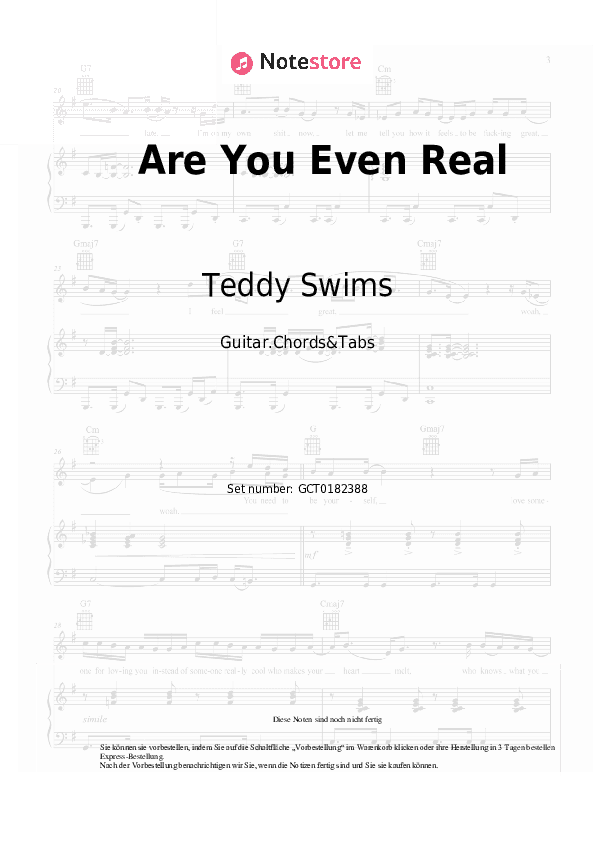 Akkorde Teddy Swims, Giveon - Are You Even Real - Gitarren.Akkorde&Tabas