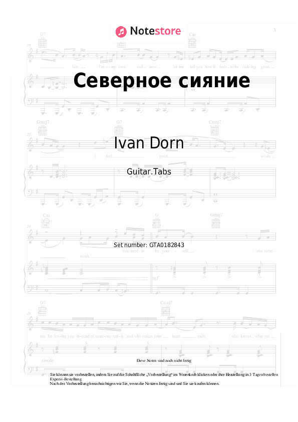 Tabs Ivan Dorn - Северное сияние - Gitarre.Tabs