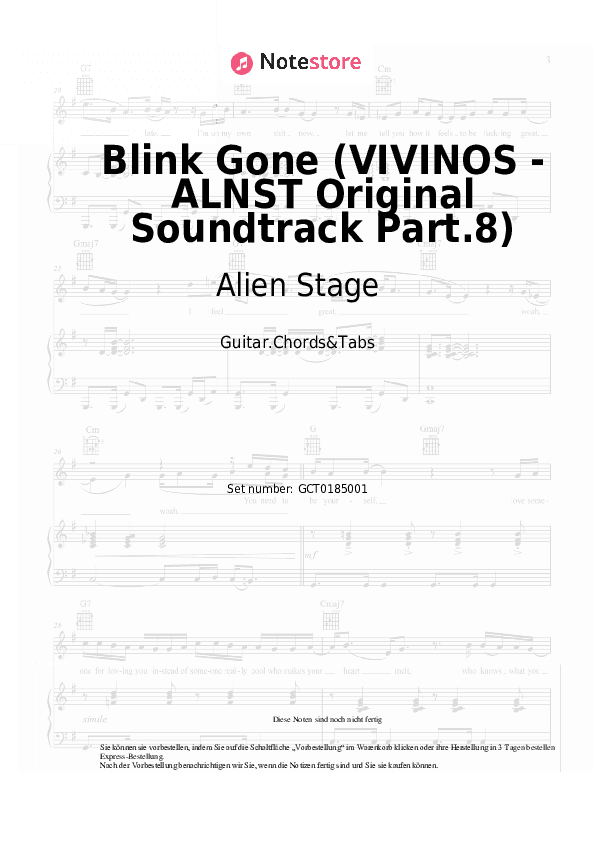Akkorde Alien Stage - Blink Gone (VIVINOS - ALNST Original Soundtrack Part.8) - Gitarren.Akkorde&Tabas