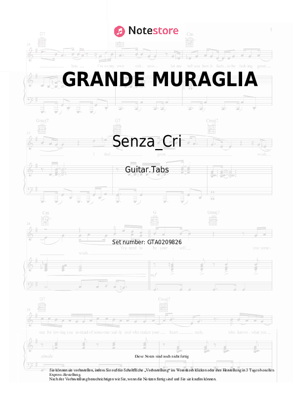 Tabs Senza_Cri - GRANDE MURAGLIA - Gitarre.Tabs