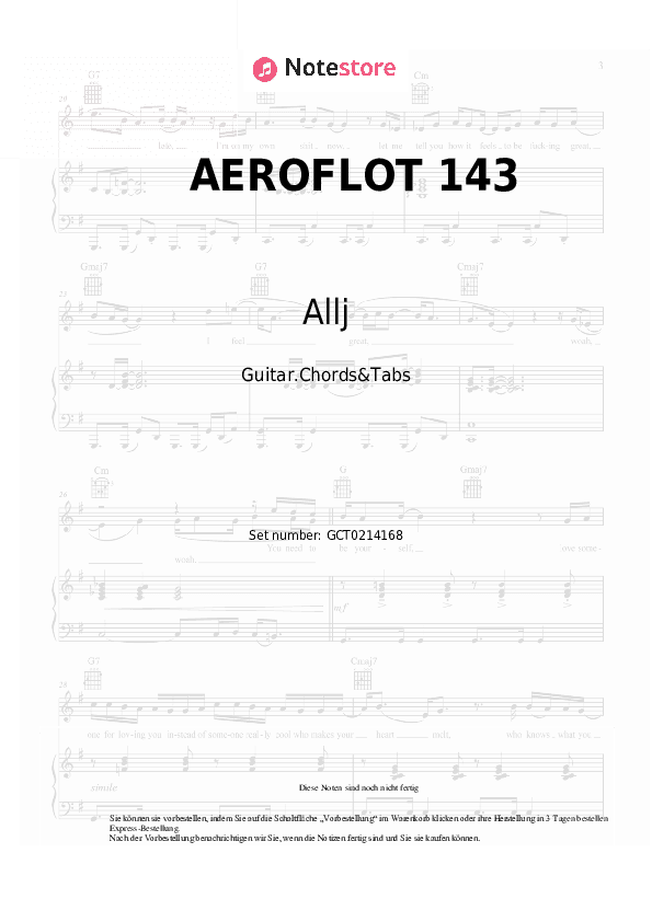 Akkorde Allj, Navai - AEROFLOT 143 - Gitarren.Akkorde&Tabas