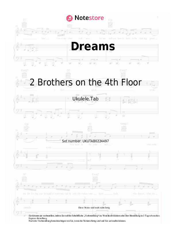 Noten 2 Brothers on the 4th Floor - Dreams - Ukulele.Tabs