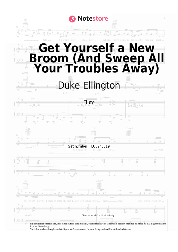 Noten Duke Ellington - Get Yourself a New Broom (And Sweep All Your Troubles Away) - Flöte