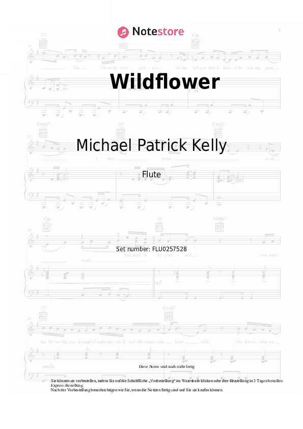 Noten Michael Patrick Kelly - Wildflower - Flöte