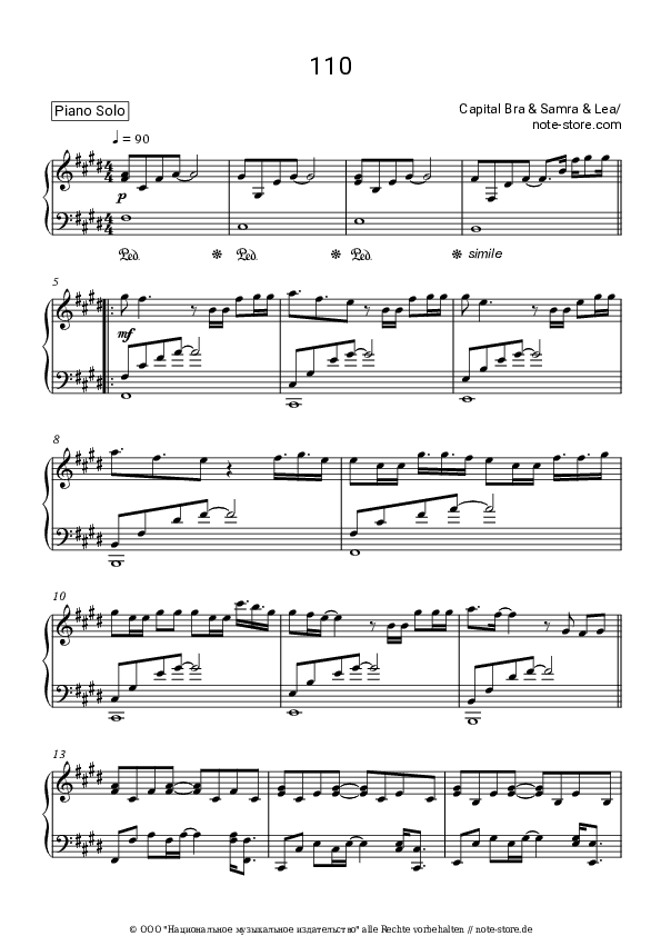 Noten LEA - 110 (Prolog) - Klavier.Solo