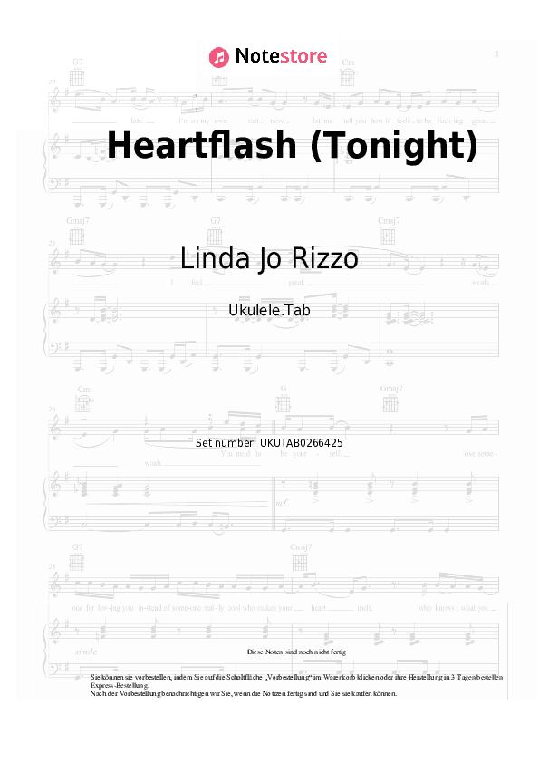 Noten Linda Jo Rizzo - Heartflash (Tonight) - Ukulele.Tabs