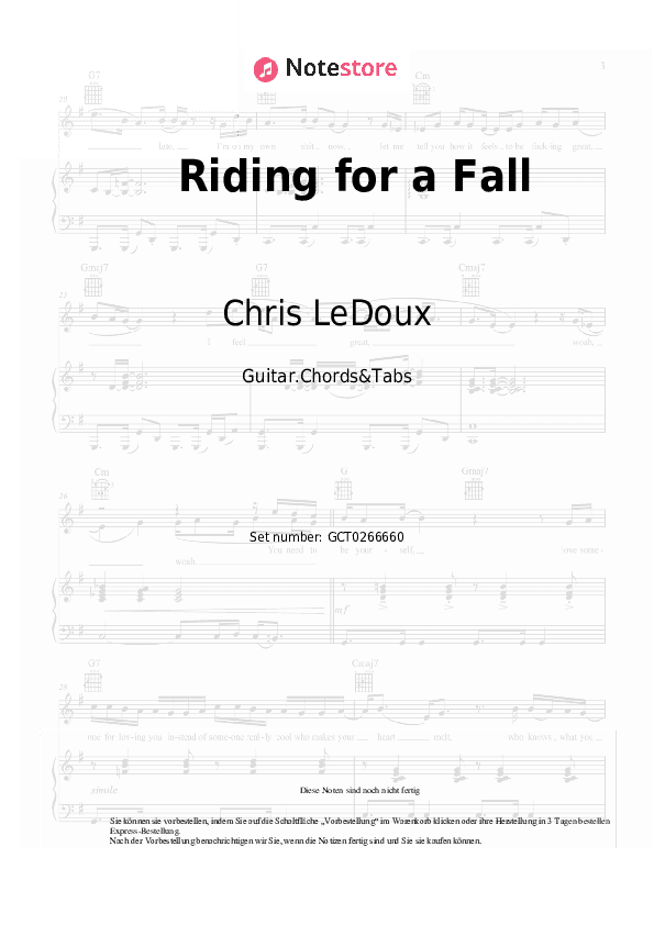 Akkorde Chris LeDoux - Riding for a Fall - Gitarren.Akkorde&Tabas