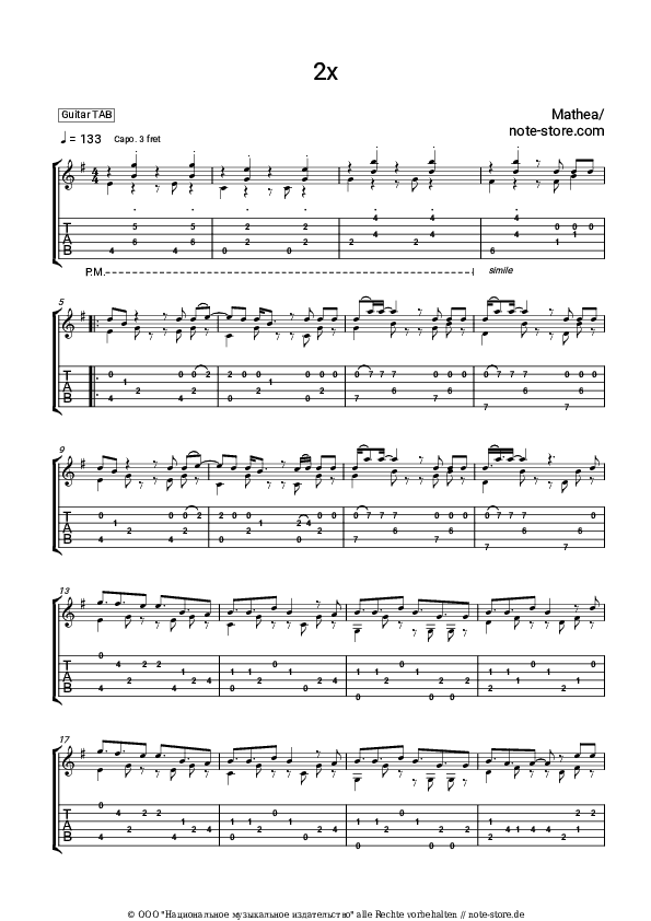 Tabs Mathea - 2x - Gitarre.Tabs