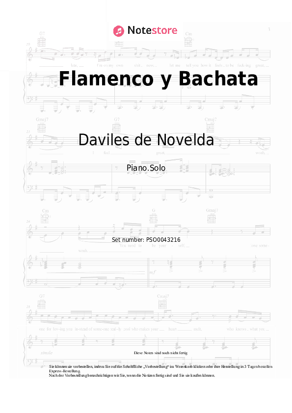 Noten Daviles de Novelda - Flamenco y Bachata - Klavier.Solo