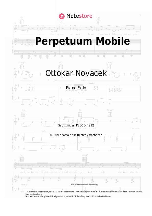 Noten Ottokar Novacek - Perpetuum Mobile - Klavier.Solo