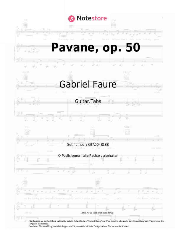 Tabs Gabriel Faure - Pavane, op. 50 - Gitarre.Tabs