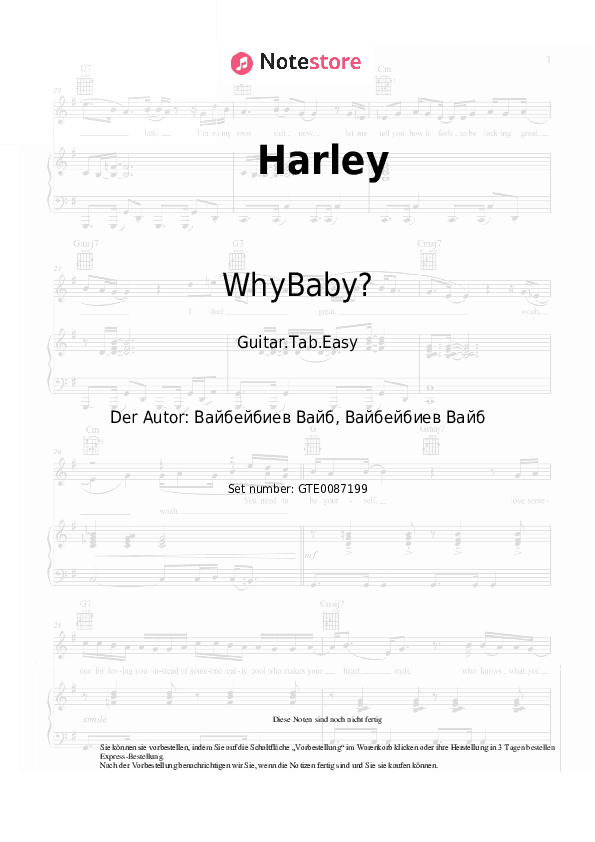 Einfache Tabs WhyBaby? - Harley - Gitarre.Tabs.Easy