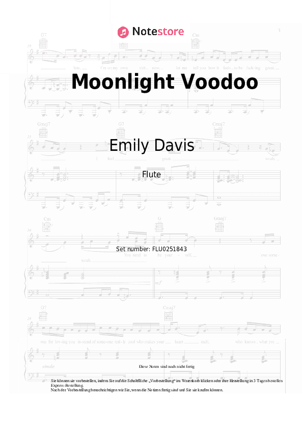Noten Emily Davis - Moonlight Voodoo - Flöte