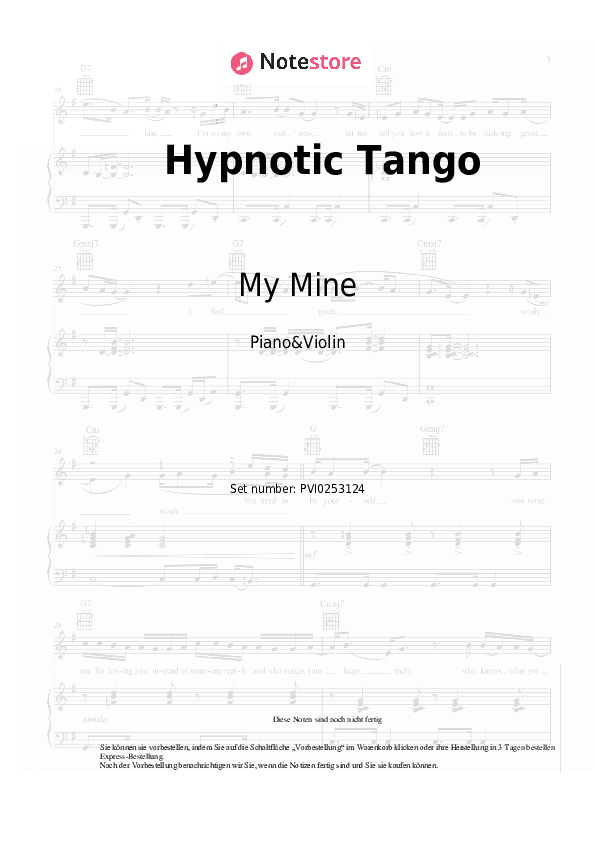 Noten My Mine - Hypnotic Tango - Klavier&Geige