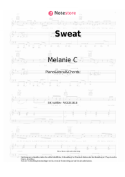 Noten, Akkorde Melanie C - Sweat