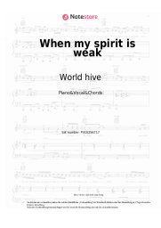 Noten, Akkorde World hive - When my spirit is weak