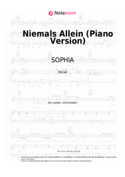 undefined SOPHIA - Niemals Allein (Piano Version)