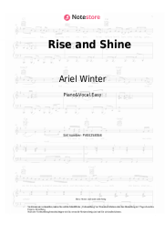 Noten, Akkorde Ariel Winter - Rise and Shine
