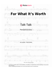 Noten, Akkorde Talk Talk - For What It’s Worth