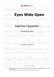 Noten, Akkorde Sabrina Carpenter - Eyes Wide Open