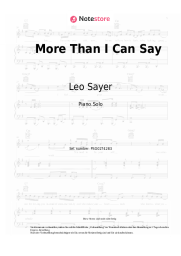 Noten, Akkorde Leo Sayer - More Than I Can Say