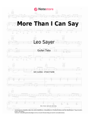 Noten, Akkorde Leo Sayer - More Than I Can Say