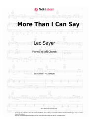 Noten, Akkorde Leo Sayer - More Than I Can Say