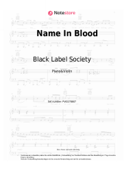 Noten, Akkorde Black Label Society - Name In Blood