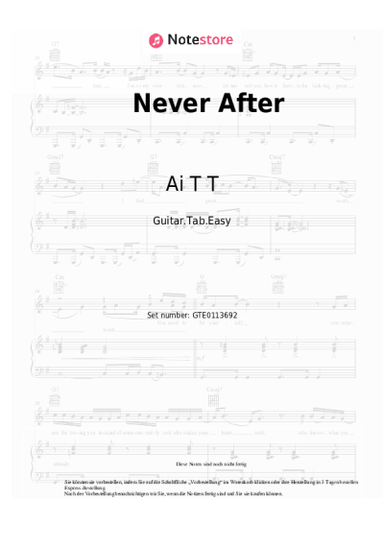 Noten, Akkorde Ai T T - Never After