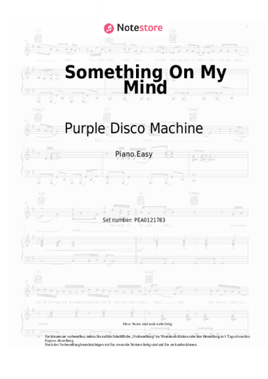 Noten, Akkorde Purple Disco Machine, Duke Dumont, Nothing But Thieves - Something On My Mind