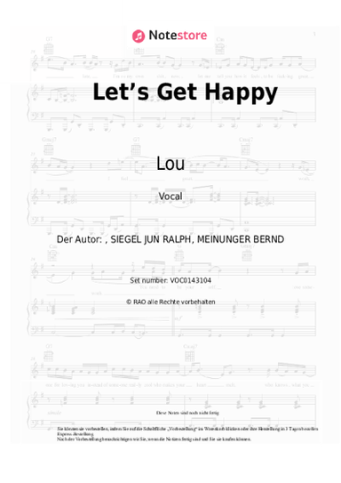 Noten, Akkorde Lou - Let’s Get Happy